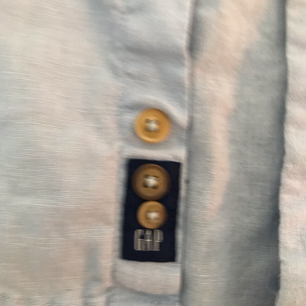 Baby Gap Embroidered Denim Button-Down Shirt 55% Linen 45% Cotton Size 18-24M - Picture 5 of 5